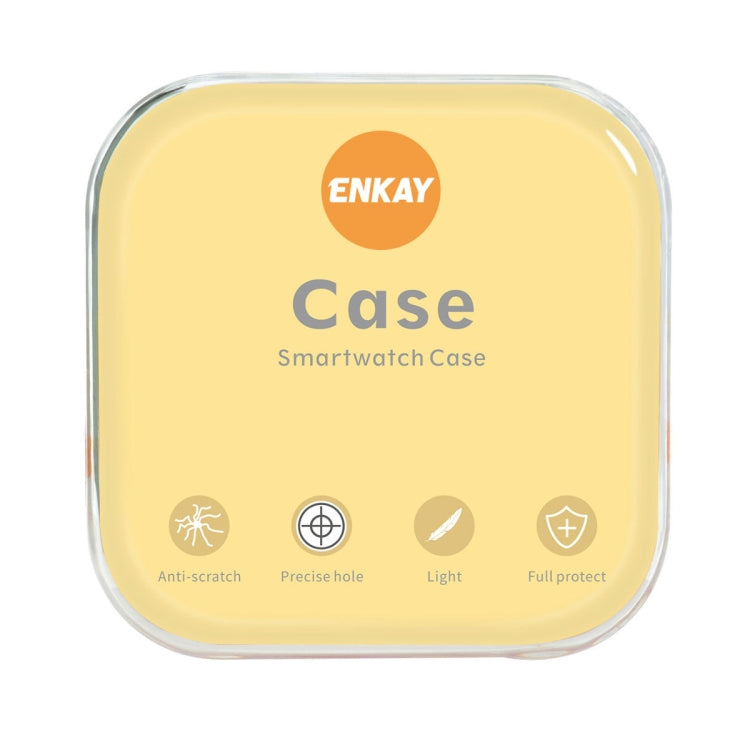 ENKAY Hat-Prince 2 in 1 PC Frame + 9H Tempered Glass Protector Full Coverage Case For Apple Watch Series 8 / 7 41mm(White)