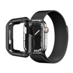 Anti-fall Electroplating TPU Watch Protective Case for Apple 1/2/3/4/5/6/7/SE 42mm/44mm/45mm(Black)