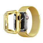 Anti-fall Electroplating TPU Watch Protective Case for Apple 1/2/3/4/5/6/7/SE 42mm/44mm/45mm(Gold)