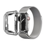 Anti-fall Electroplating TPU Watch Protective Case for Apple 1/2/3/4/5/6/7/SE 42mm/44mm/45mm(Silver)