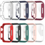 Shockproof PC Protective Case with Tempered Glass Film For Apple Watch Series 8 / 7 45mm(white)