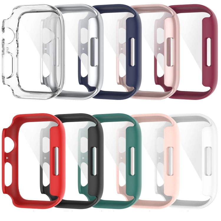 Shockproof PC Protective Case with Tempered Glass Film For Apple Watch Series 8 / 7 45mm(red)