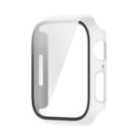 Shockproof PC Protective Case with Tempered Glass Film For Apple Watch Series 8 / 7 45mm(white)