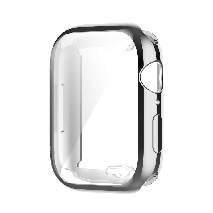 Shockproof TPU Full Protective Shell with Protective Film For Apple Watch Series 8 / 7 45mm(Silver)