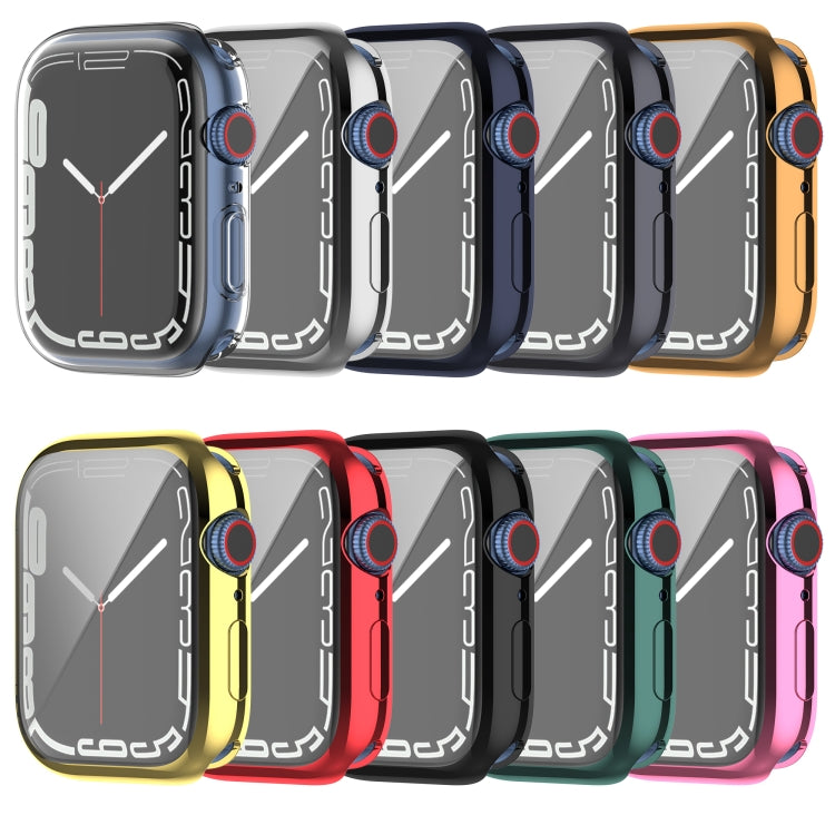 Shockproof TPU Full Protective Shell with Protective Film For Apple Watch Series 8 / 7 41mm(Transparent)