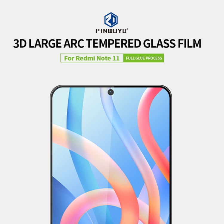 For Xiaomi Redmi Note 11 / Poco M4 Pro 5G PINWUYO 9H 3D Curved Full Screen Explosion-proof Tempered Glass Film(Black)