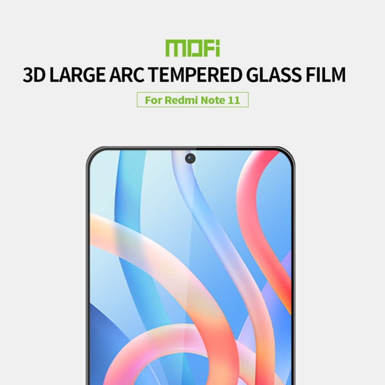 For Xiaomi Redmi Note 11 / Poco M4 Pro 5G MOFI 9H 3D Explosion-proof Curved Screen Tempered Glass Film(Black)