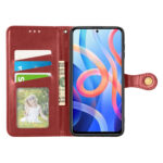 For Xiaomi Redmi Note 11S / Note 11 4G Global Retro Solid Color Buckle Leather Phone Case(Red)