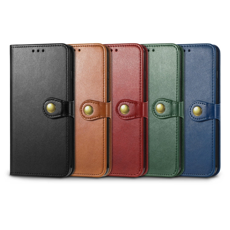 For Xiaomi Redmi Note 11S / Note 11 4G Global Retro Solid Color Buckle Leather Phone Case(Brown)