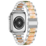 Metal + Resin Watch Band For Apple Watch Series 8&7 41mm / SE 2&6&SE&5&4 40mm / 3&2&1 38mm(Silver Pink)