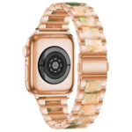 Metal + Resin Watch Band For Apple Watch Ultra 49mm / Series 8&7 45mm / SE 2&6&SE&5&4 44mm / 3&2&1 42mm(Rose Gold Pink)
