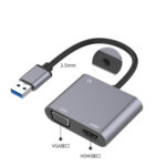 3 in 1 USB to HDMI / VGA / Audio HUB Adapter