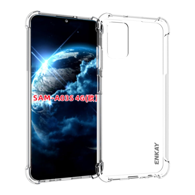 For Samsung Galaxy A03s 4G EU Version ENKAY Transparent TPU Shockproof Case