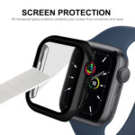 For Apple Watch Series 8 / 7 41mm ENKAY Hat-Prince 2 in 1 PC Frame + 9H Tempered Glass Case(Black)