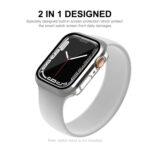 For Apple Watch Series 8 / 7 41mm ENKAY Hat-Prince 2 in 1 PC Frame + 9H Tempered Glass Case(Silver)