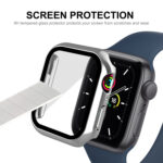 For Apple Watch Series 8 / 7 41mm ENKAY Hat-Prince 2 in 1 PC Frame + 9H Tempered Glass Case(Silver)