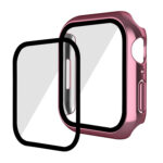 For Apple Watch Series 8 / 7 45mm ENKAY Hat-Prince 2 in 1 PC Frame + 9H Tempered Glass Case(Pink)