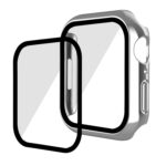 For Apple Watch Series 8 / 7 45mm ENKAY Hat-Prince 2 in 1 PC Frame + 9H Tempered Glass Case(Silver)