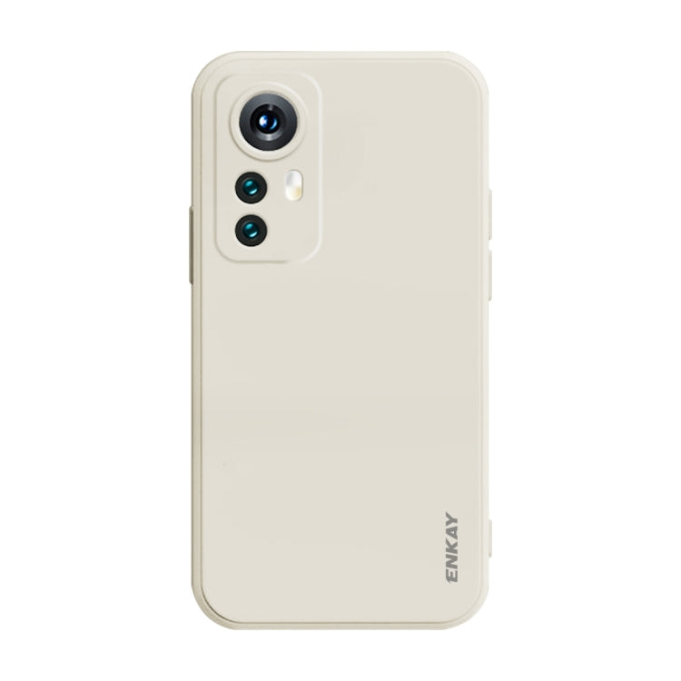 For Xiaomi 12 Pro / 12S Pro ENKAY Liquid Silicone Soft Shockproof Phone Case(Beige)