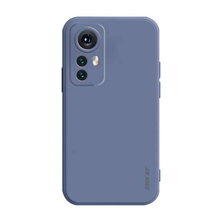 For Xiaomi 12 Pro / 12S Pro ENKAY Liquid Silicone Soft Shockproof Phone Case(Dark Blue)