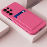 For Samsung Galaxy S22 Ultra 5G Skin Feel Card Contrast Color Button TPU Phone Case(Rose Red)