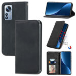 For Xiaomi 12 Pro Retro Skin Feel Magnetic Flip Leather Phone Case(Black)