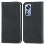 For Xiaomi 12 Pro Retro Skin Feel Magnetic Flip Leather Phone Case(Black)