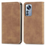 For Xiaomi 12 Pro Retro Skin Feel Magnetic Flip Leather Phone Case(Brown)