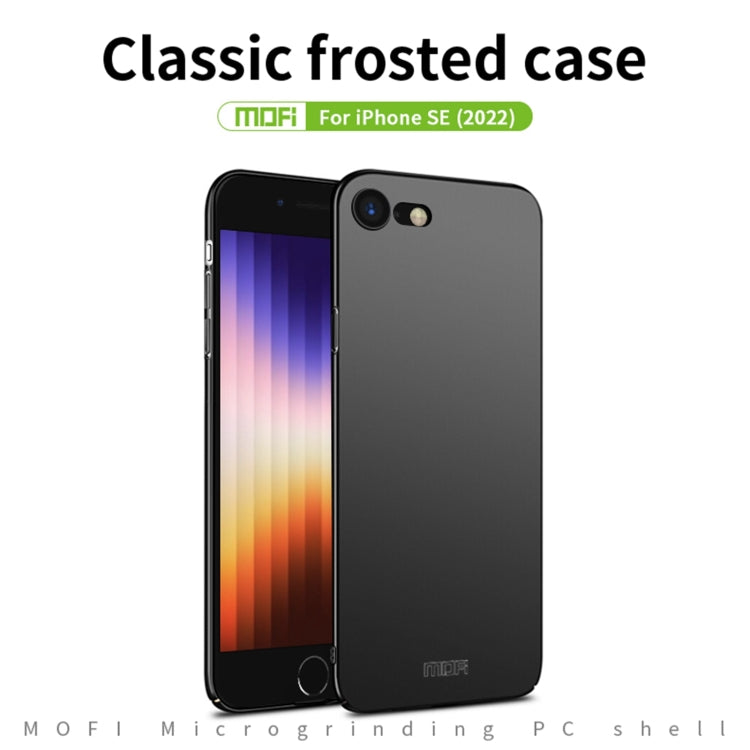 For iPhone SE 2022 / 2020 MOFI Frosted PC Ultra-thin Hard Case(Black)