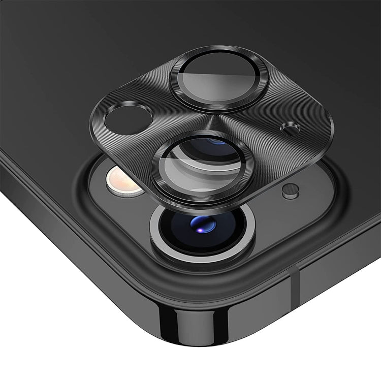 For iPhone 14 / 14 Plus ENKAY Aluminium Alloy Tempered Glass Lens Cover Film(Black)