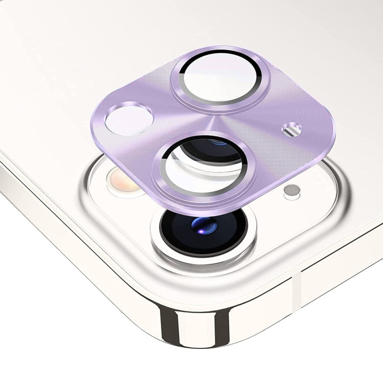 For iPhone 14 / 14 Plus ENKAY Aluminium Alloy Tempered Glass Lens Cover Film(Purple)