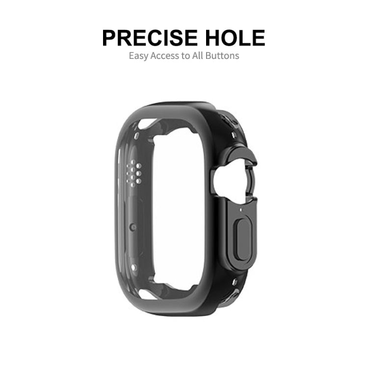 ENKAY Electroplated Soft TPU Case with Screen Film For Apple Watch Ultra 49mm(Cyan)