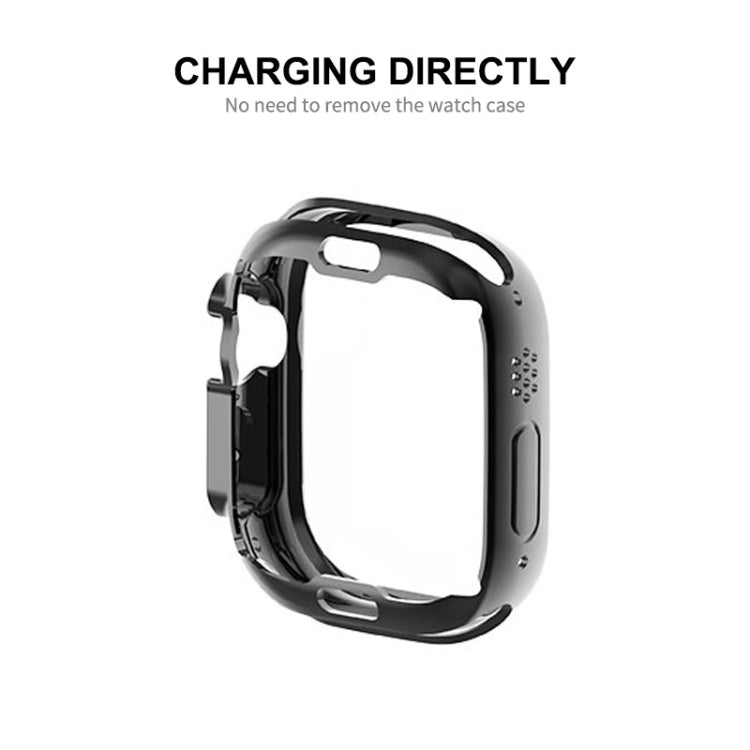 ENKAY Electroplated Soft TPU Case with Screen Film For Apple Watch Ultra 49mm(Silver)