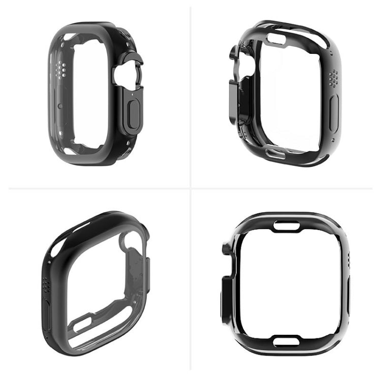 ENKAY Electroplated Soft TPU Case with Screen Film For Apple Watch Ultra 49mm(Cyan)