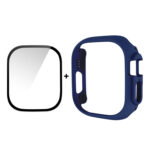 For Apple Watch Ultra 49mm ENKAY 2 in 1 PC Case + Full Coverage 9H Tempered Glass Film(Dark Blue)