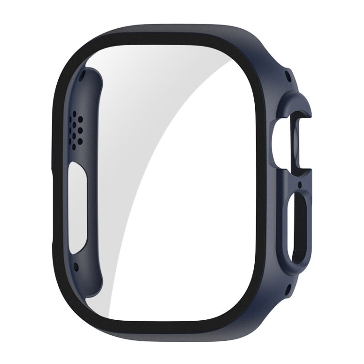 For Apple Watch Ultra 49mm ENKAY PC Frame 9H Tempered Glass Case(Dark Blue)