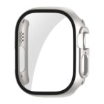 For Apple Watch Ultra 49mm ENKAY PC Frame 9H Tempered Glass Case(Silver)