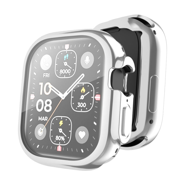 For Apple Watch Ultra 49mm ENKAY Full Coverage Electroplated Soft TPU Case with Screen Film(Silver)