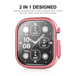 For Apple Watch Ultra 49mm ENKAY Full Coverage Electroplated Soft TPU Case with Screen Film(Pink)