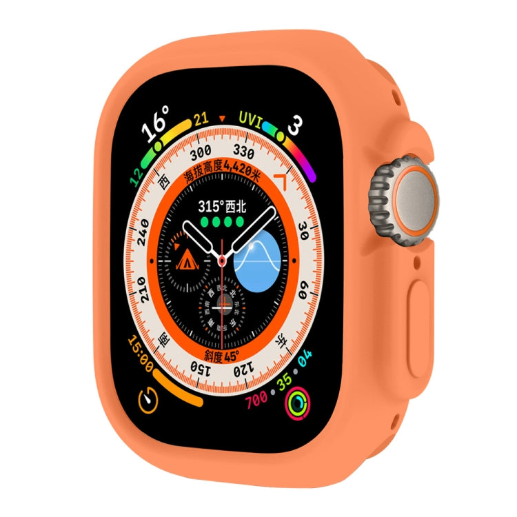 For Apple Watch Ultra 49mm ENKAY Solid Color Protective Soft TPU Frame Case(Orange)