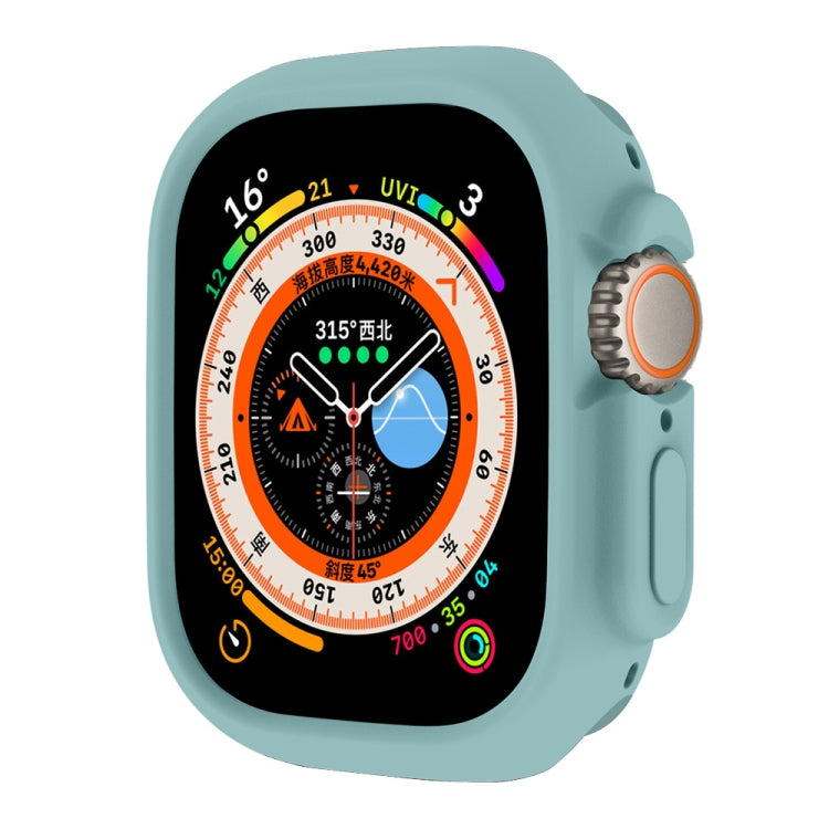 For Apple Watch Ultra 49mm ENKAY Solid Color Protective Soft TPU Frame Case(Cyan)