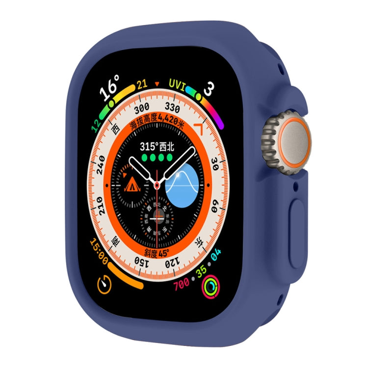 For Apple Watch Ultra 49mm ENKAY Solid Color Protective Soft TPU Frame Case(Dark Blue)