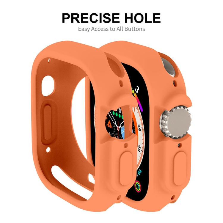 For Apple Watch Ultra 49mm ENKAY Solid Color Protective Soft TPU Frame Case(Cyan)