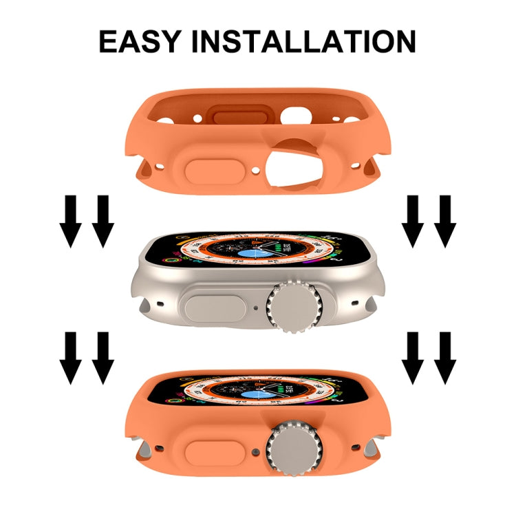 For Apple Watch Ultra 49mm ENKAY Solid Color Protective Soft TPU Frame Case(Orange)