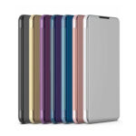 For Samsung Galaxy S23 5G Plated Mirror Leather Phone Case with Holder(Rose Gold)