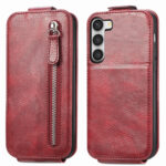 For Samsung Galaxy S23 Ultra 5G Zipper Wallet Vertical Flip Leather Phone Case(Red)