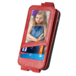 For Samsung Galaxy S23 5G Splicing Wallet Card Holder Vertical Flip Leather Phone Case(Red)