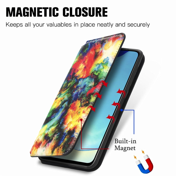 For Samsung Galaxy S23 5G CaseNeo Colorful Magnetic Leather Phone Case(Colorful Cloud)