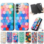 For Samsung Galaxy S23 5G CaseNeo Colorful Magnetic Leather Phone Case(Colorful Cloud)