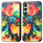 For Samsung Galaxy S23+ 5G CaseNeo Colorful Magnetic Leather Phone Case(Colorful Cloud)